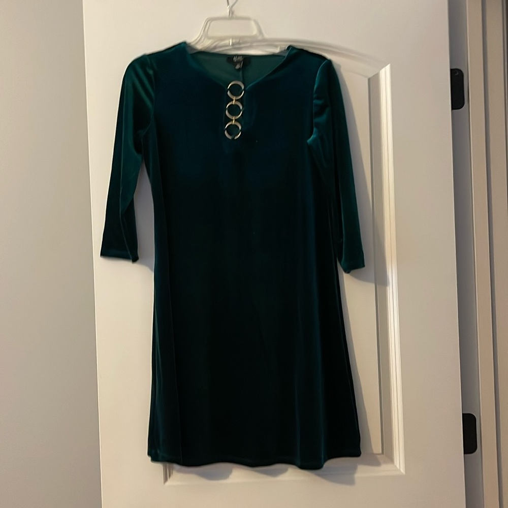 MSK petite green velvet dress